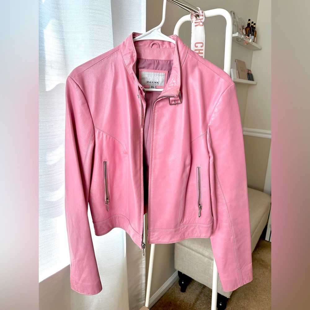 Barbie Pink Genuine Leather Jacket